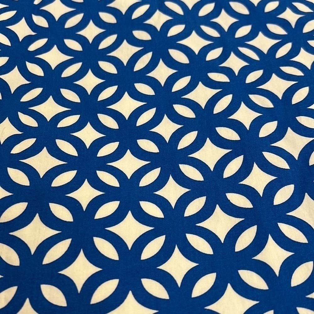 Boden skirt knee length blue geometric pattern zip close with pockets size 8p - Picture 8 of 9